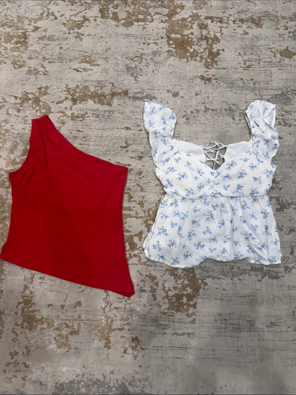 Hollister Red One-Shoulder Tank Top